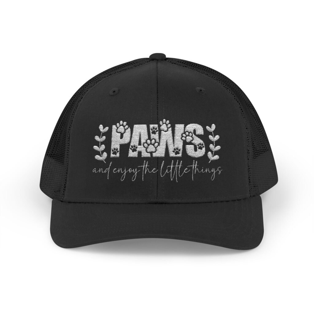 PAWS and Enjoy the Little Things Pet Lover Snapback Trucker Cap