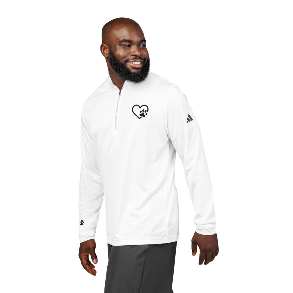 Heart Paw Print Athletic Adidas Quarter-Zip Performance Pullover