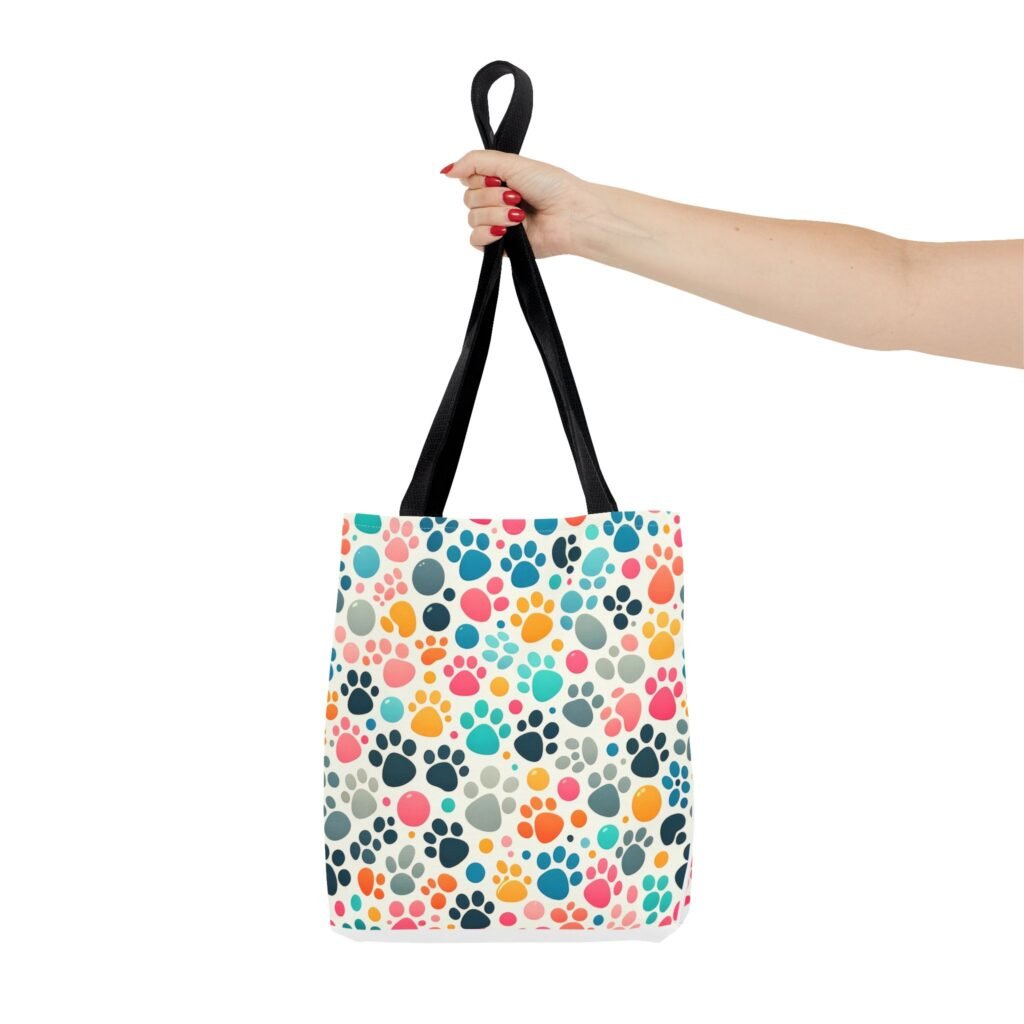 Paw Print All-Over Design Tote Bag