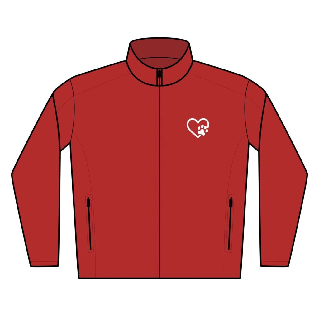 Cat Paw Heart Design Water-Resistant Soft Shell Jacket