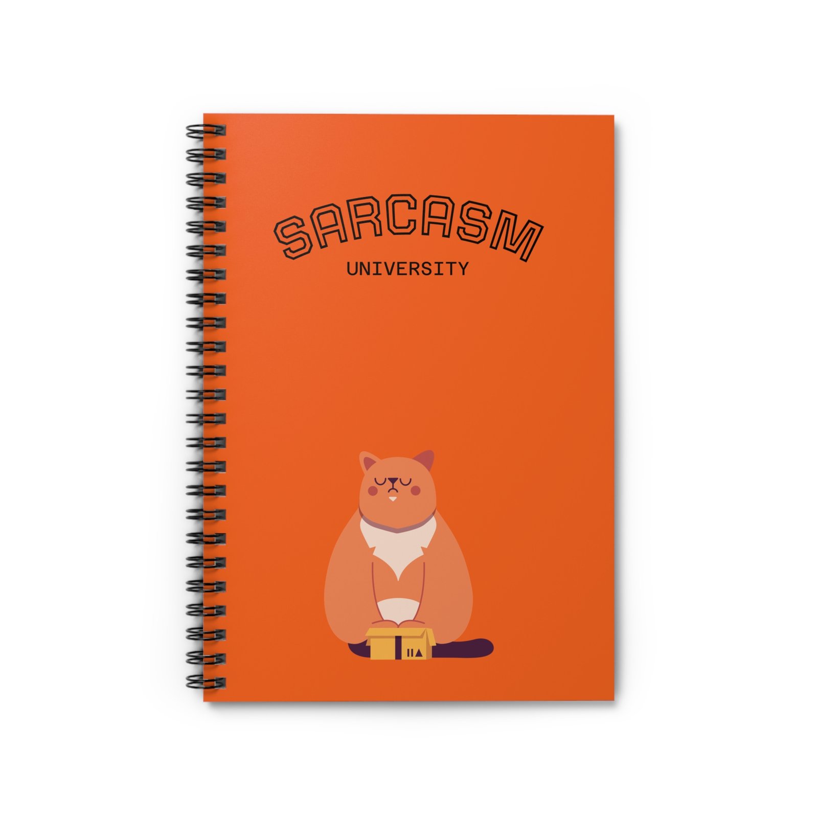Sarcastic Cat Spiral Notebook, Funny Humor Journal, College Ruled Refillable Notepad, Gift for Students, Cat Lovers